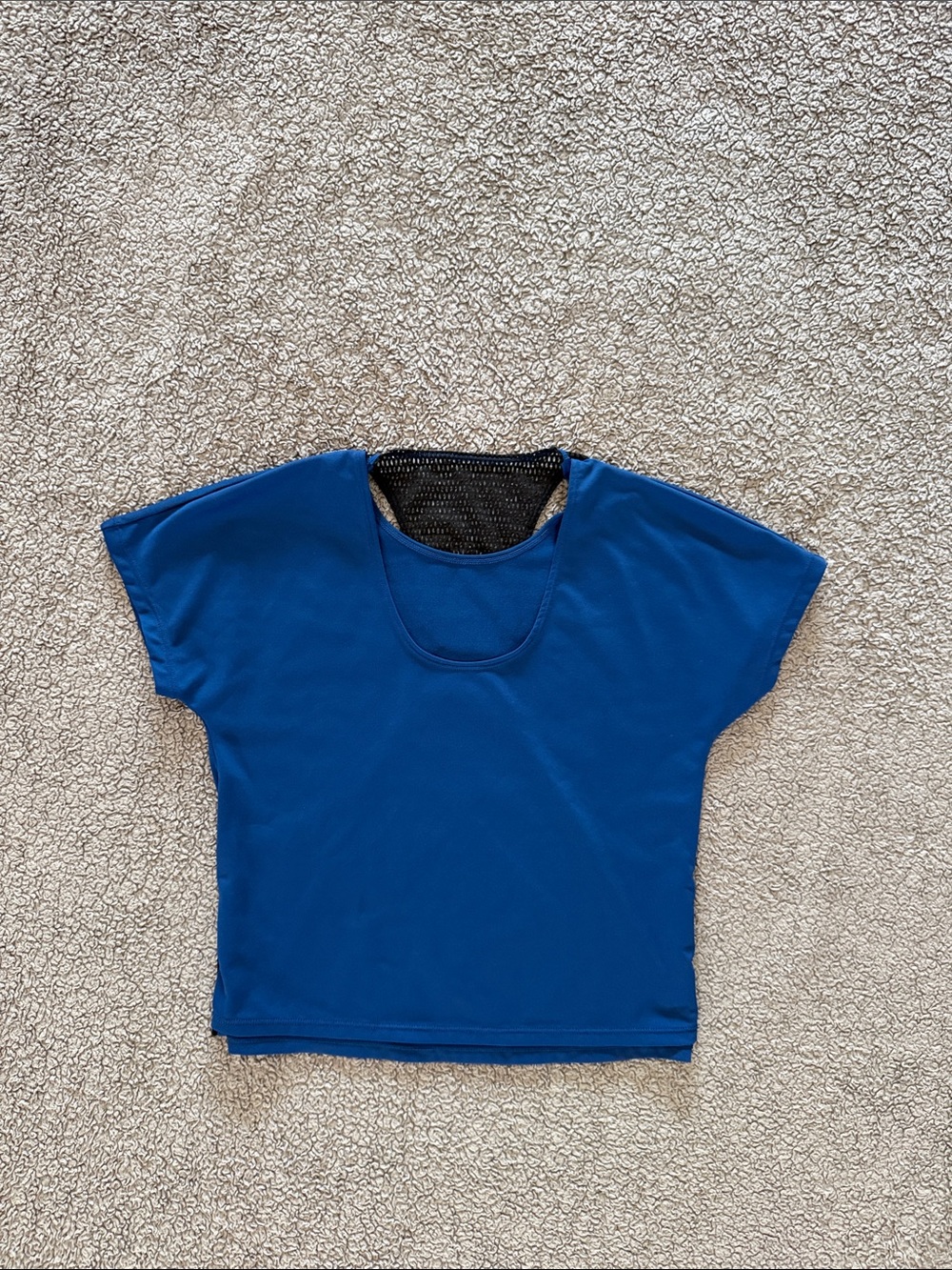 Zella Blue Short Sleeve Tee with Black Mesh Back